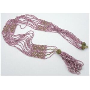 Lavender Glass Bead Flapper Necklace